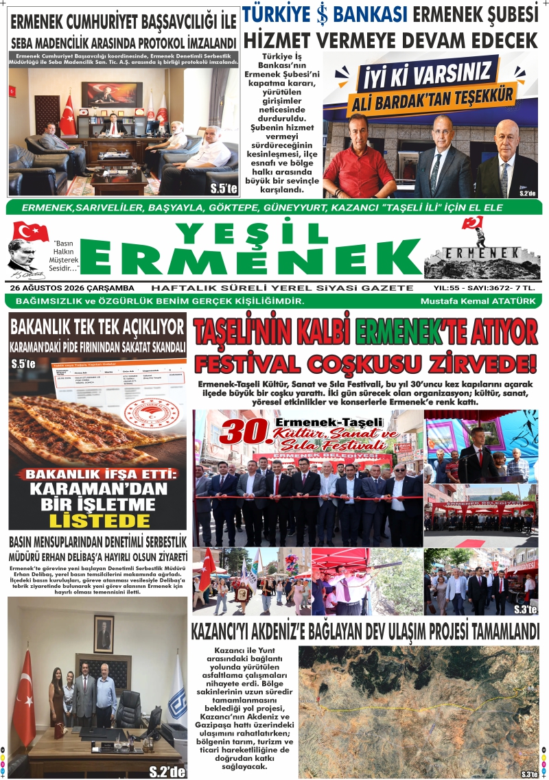 26.08.2026 Günü Gazete